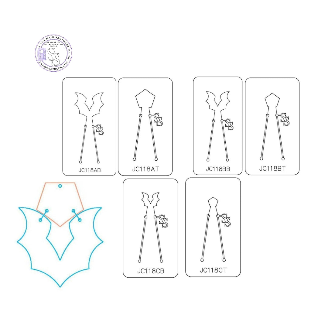 PANCAKE DIE JC118 2 PIECE JEWELRY COMPONENTS